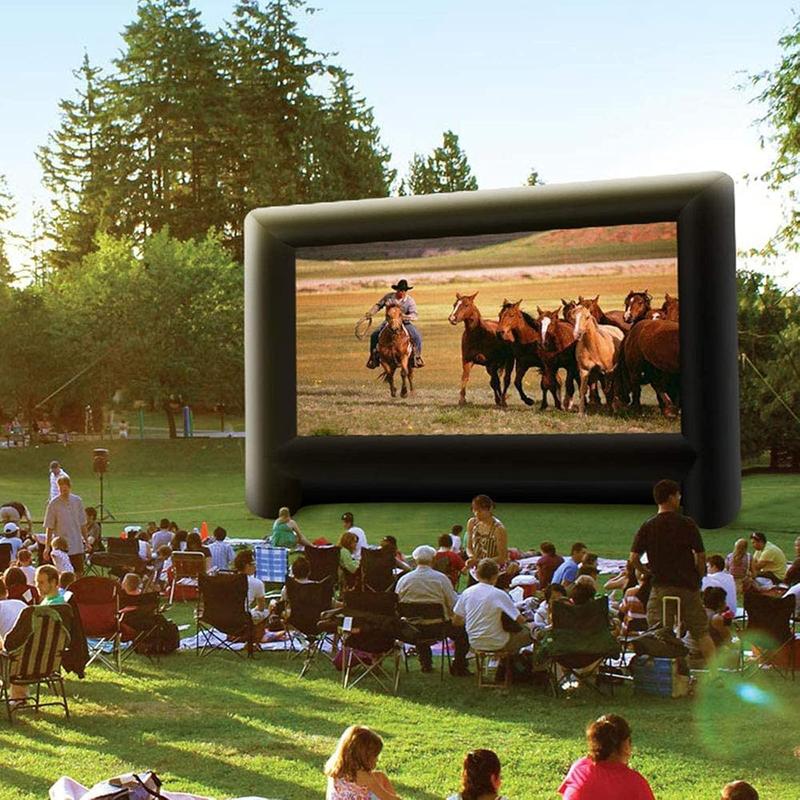 18 feet Inflatable Outdoor Projector Movie Screen - Package with Rope, Blower, Tent Stakes - Portable,Great for Outdoor and Indoor Party Backyard Pool Watch Movies Audio christmas 2024 ornament