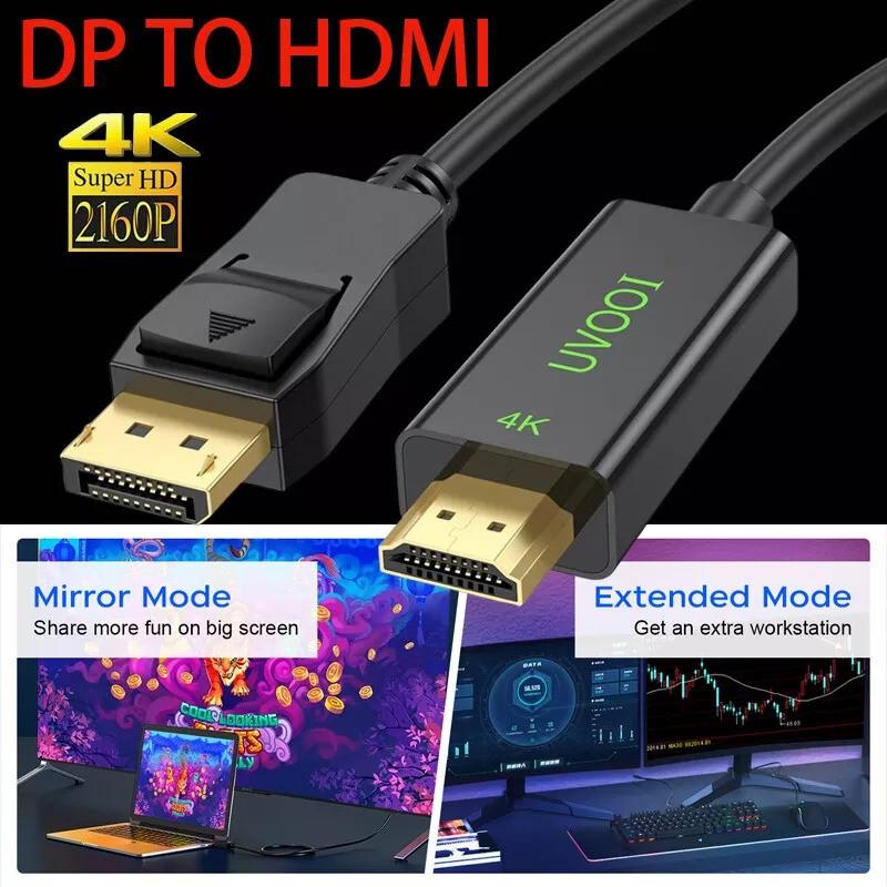 10FT Display Port DP to HDMI Cable 4K HDR Adapter Cord for Lenovo HP ASUS Dell