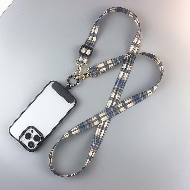 Classic-Plaid Pattern Phone Lanyard, 1 Count Adjustable Length Crossbody Phone Strap, Durable Phone Accessories for Women & Men