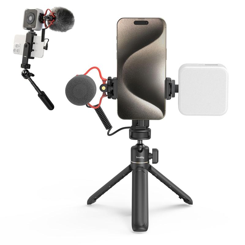 [Holiday Deal]SmallRig Phone Vlogging Kit for iPhone, Content Creator Smartphone Kit for YouTube and TikTok Starter, Video Equipment with Phone Tripod, Phone Mount   LED Video Light   Shotgun Mic - 4369 4364 4367 Selfie Accessories