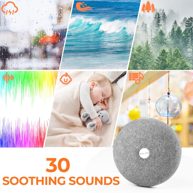 Fulog Sound Machine with 30 Soothing Sounds, 16 Colors Night Light, and White Noise for Adults, Baby and Kids - Memory Function, 36 Volume Levels, 5 Timers - Home, Office and Travel - Audio Emitter,Perfect Gift Christmas,Thanksgiving Day