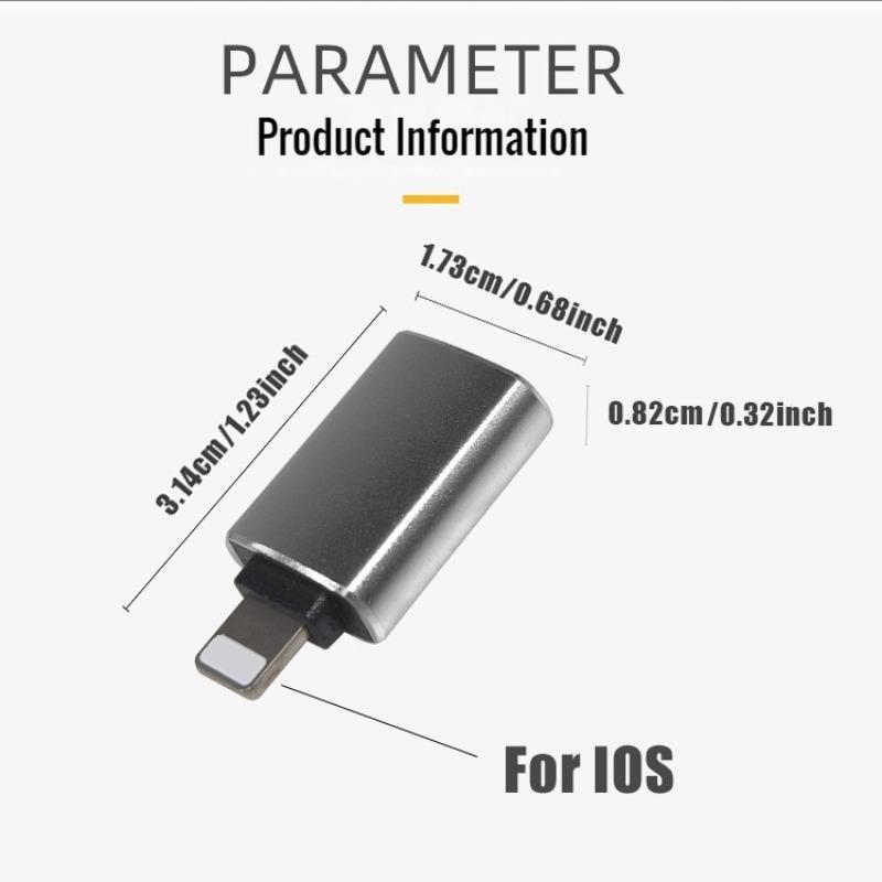 USB OTG Adapter, High Speed Data Transfer for iPhone iPad, Compact Portable Adapter for Watch Movies and Documents Anytime and Anywhere