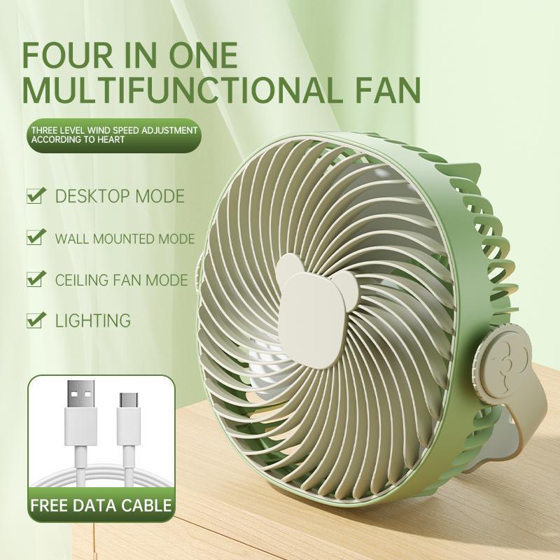 Household Wall Mounted Fan, 1 Count USB Rechargeable Cooling Fan, Multifunctional Tabletop Fan, Summer USB Fan for Home Office Bedroom Use