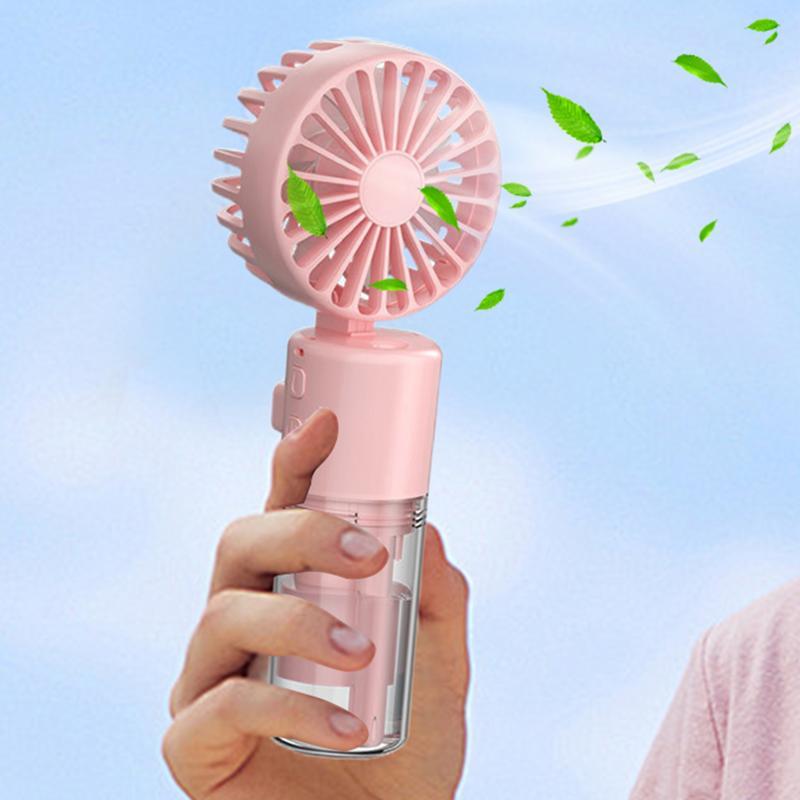 Handheld Fan With Water Mist Handheld Rechargeable Spray Fan With Water Mist Foldable Portable Summer Supplies Cooling Fan With Cable Charging Mobile Usb