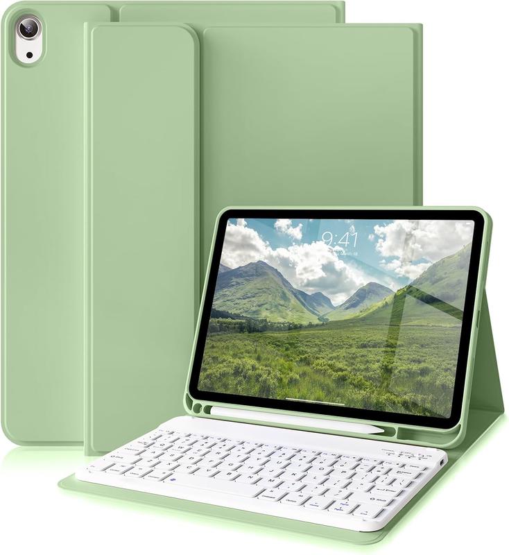 for iPad 10th Generation Case with Keyboard 10.9 inch 2022, Thin & Light  Detachable Folio Keyboard Cover with Pencil Holder for  iPad 10th Gen, Auto Sleep Wake (Sage Green)