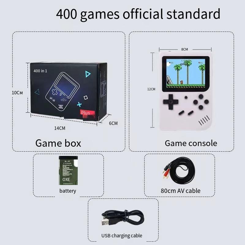 Retro Console Classic, Mini Tendo 500 games Retro Handheld Console Handheld games with rechargeable battery Screen Cable Charging Protection game boys