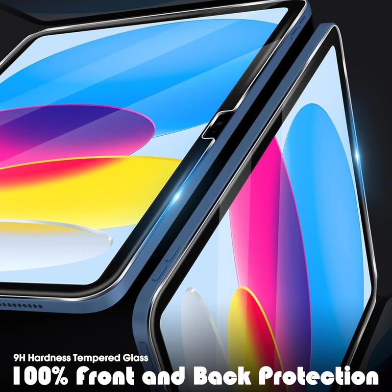 (2 Pack) Compatible for iPad 10th Generation 10.9 Inch (2022 Realeased) Tempered Glass Screen Protector, Bubble-Free 9 Hardness HD