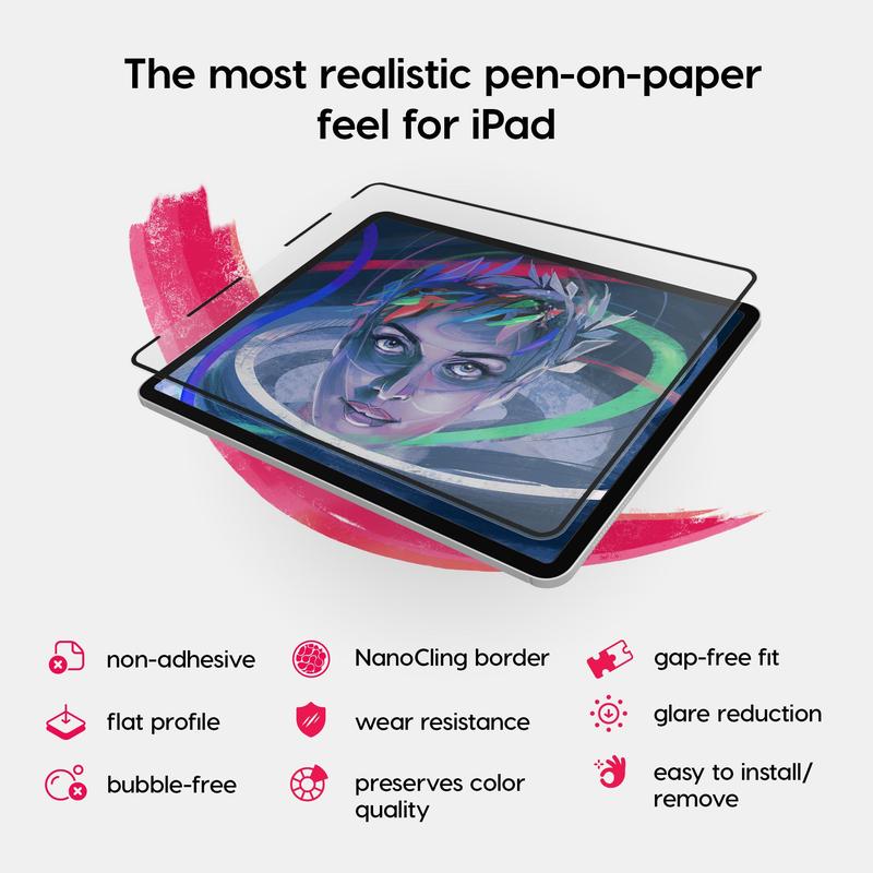 Rock Paper Pencil   Matte iPad Screen Protector + Apple Pencil Tips Computer Cover