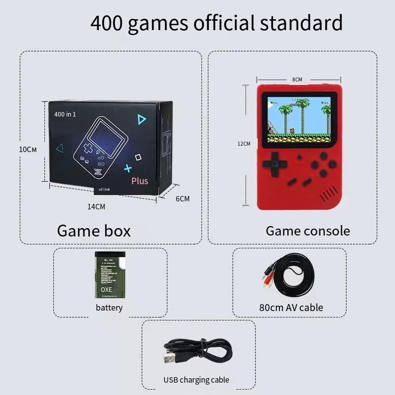 Retro Console Classic, Mini Tendo 500 games Retro Handheld Console Handheld games with rechargeable battery Screen Cable Charging Protection game boys