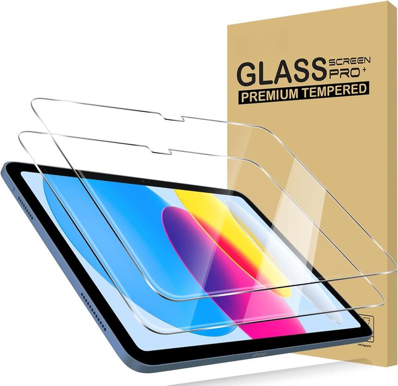 (2 Pack) Compatible for iPad 10th Generation 10.9 Inch (2022 Realeased) Tempered Glass Screen Protector, Bubble-Free 9 Hardness HD