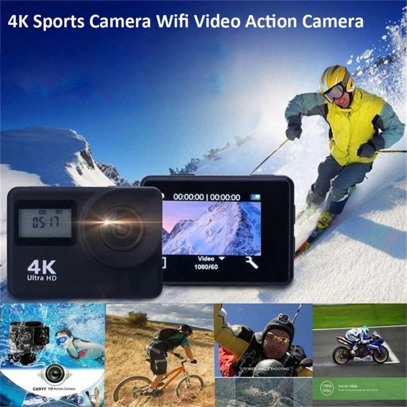 4K Waterproof Action Camera, 2.0inch Screen WiFi Outdoor Diving Camera with Remote Control, Action Camera for Home & Outdoor