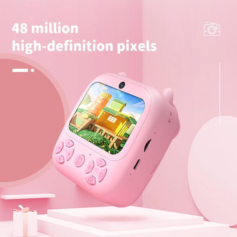 Instant Camera, 1 Count Multifunctional Digital Camera with Printing Function, Creative Toy & Heartfelt Birthday Gift, Rechargeable Camera for Girls