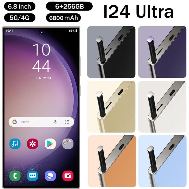 I24 Ultra 5G Unlocked Smartphone,Android 13.0 6GB+256GB Fully Unlocked Cell Phone Built in Pen The Phone,6.8