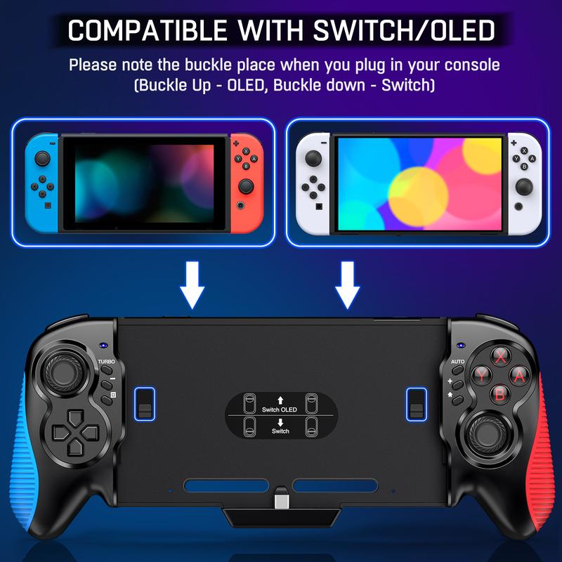 (NOT Including Switch Console)Switch Controllers, Switch Controller One Piece Handheld Joy Pad Replacement for Switch Pro Controller Gamepad, Switch Controllers Remote Suitable for Big Hand Players with Adjustable TURBO Function