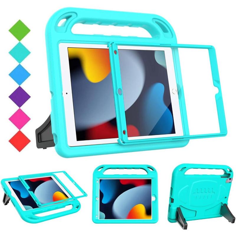 Case for iPad 10.2 2021 2020 2019 - iPad 9th 8th 7th Generation Case for , with Built-in Screen Protector, Shockproof Handle Stand  Case for iPad 10.2