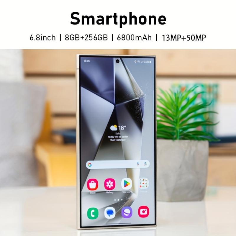 Limited time offer on new S24 Ultra 4G unlocked Android 13 smartphone, 6.8-inch LCD display, 13MP+50MP dual cameras, 6800mAh battery, dual SIM cards, GPS, built-in stylus, USB Type C, 9:16 aspect ratio, Expandable memory, face recognition, Wi-Fi, 4G conne