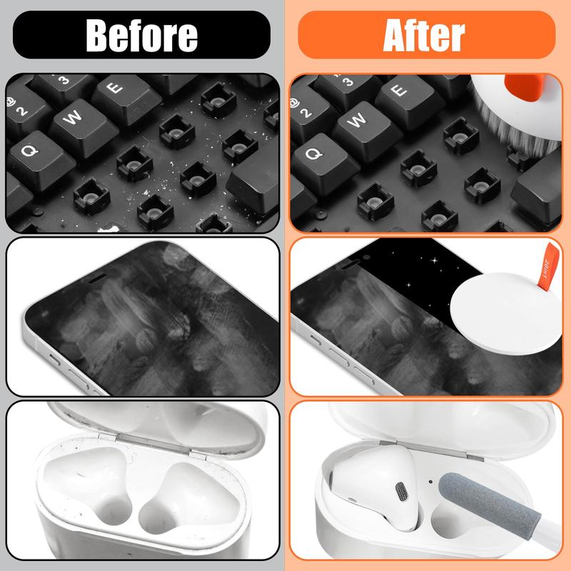 Laptop Phone Screen Cleaner Kit, 20-in-1 Computer Keyboard Brush Cleaning Spray for iPhone AirPods MacBook iPad, Electronic Device Clean Tool for Camera PC Monitor Earbud Headphone TV Tablet