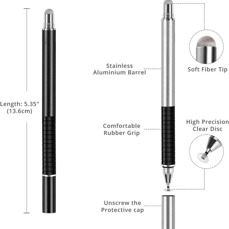 2 in 1 Stylus Pen, High Precision & Sensitivity Stylus Pen, Tablet & Computer Accessories Compatible with iPhone iPad Android Tablets