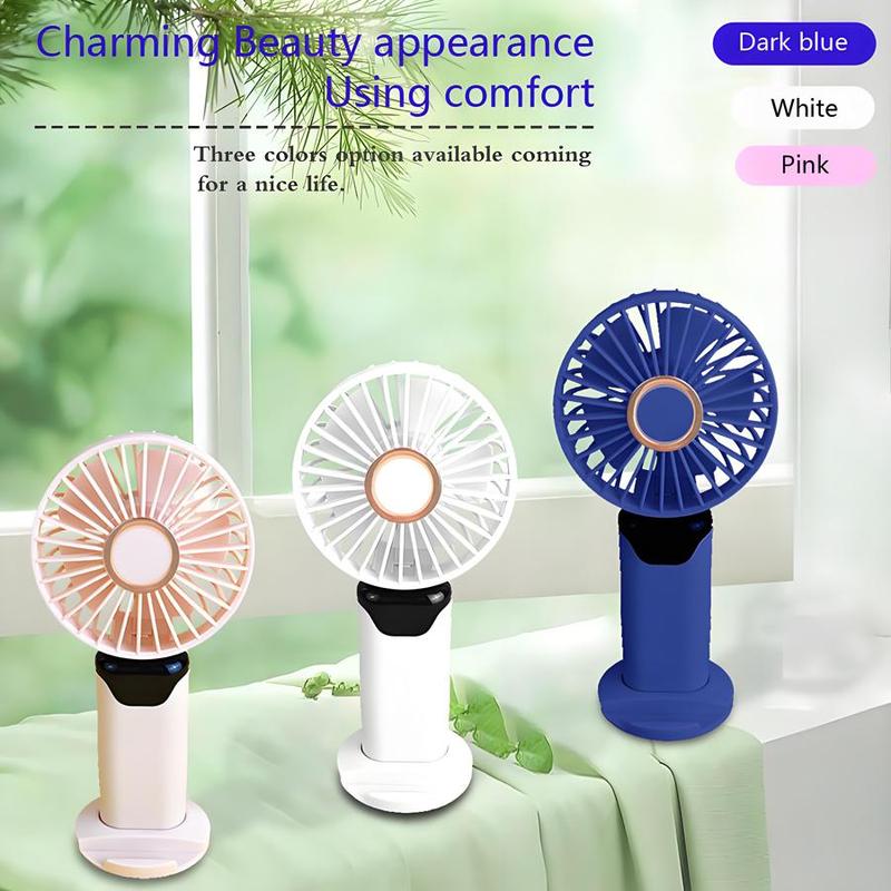 Portable Fan with Base, 1 Count USB Rechargeable Fan with Digital Display, Foldable Fan for Home Office Outdoor Travel