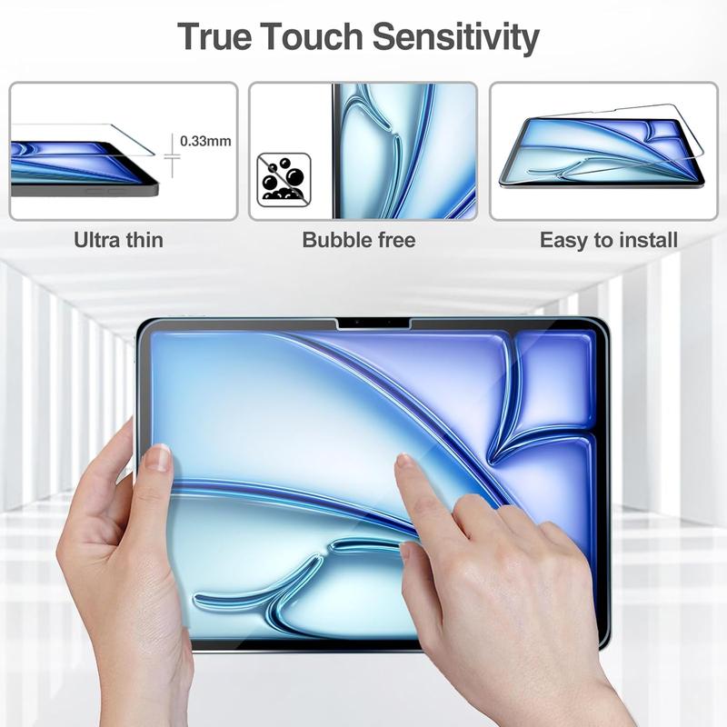 Screen Protector for iPad Pro 13 Inch(M4)  iPad Air 13 Inch(M2) 2024 Tempered Glass Screen Saver Protective Film Guard -3 Pack