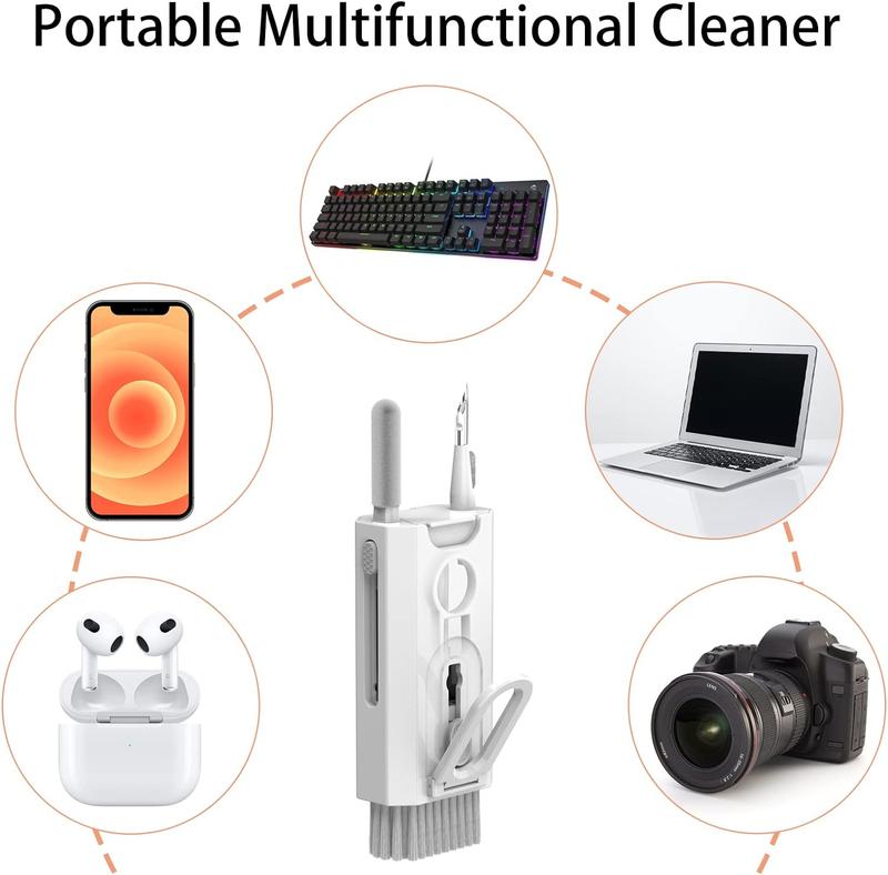 8-in-1 Electronic Cleaning Kit for Keyboard, Laptop, AirPods, and Camera - Includes Flannel Cloth & Portable Tools