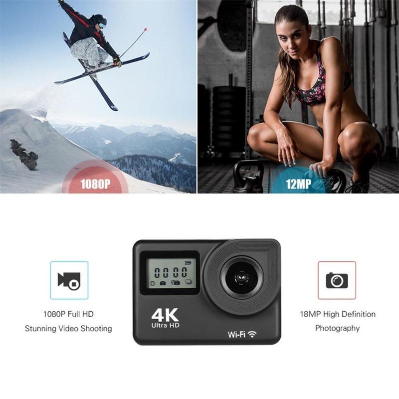 4K Waterproof Action Camera, 2.0inch Screen WiFi Outdoor Diving Camera with Remote Control, Action Camera for Home & Outdoor