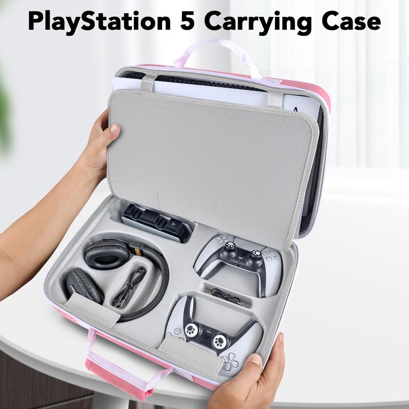 A PS5 tote bag, PS5 travel case, protective travel bag compatible with PS5 disc digital edition console, controller, headphones, game disc and other accessories (black), protect your loved ones, a good Christmas gift for friends, boyfriends