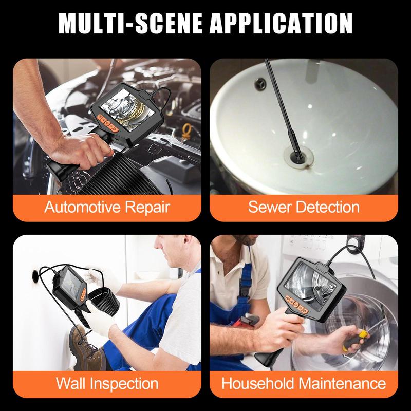 HD Industrial Endoscope Tools, 4.3 Inch IPS Screen 1080P Lens Waterproof Handheld Endoscope Camera Tool, Suitable for Home, Pipeline, Workshop, Car Inspection Tool, Car Accessories