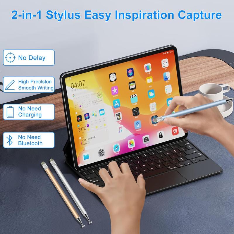 Stylus Pen for Touchscreen,3pcs 2in1 High Precision Sensitivity Stylus, Suitable for  ipad Android Stylus for ipad,Compatible with All Touch( Blue  + 4Tips)