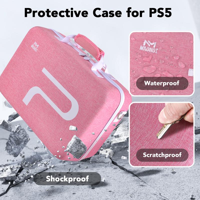 A PS5 tote bag, PS5 travel case, protective travel bag compatible with PS5 disc digital edition console, controller, headphones, game disc and other accessories (black), protect your loved ones, a good Christmas gift for friends, boyfriends