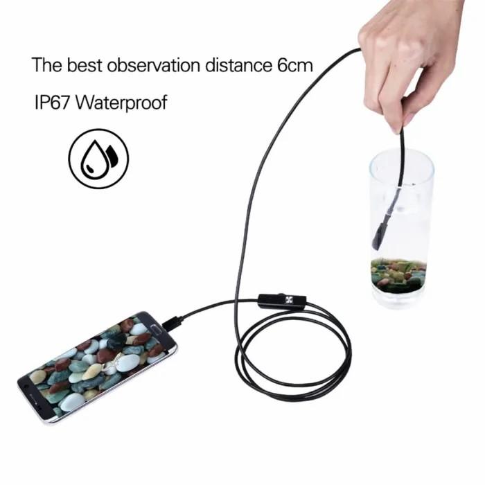 IP67 Waterproof Automotive Endoscope Camera Car Inspection Camera, 3-10cm Focal Length Car Inspection Camera with Flexible Hard Linear Cable, Car Repair Tool