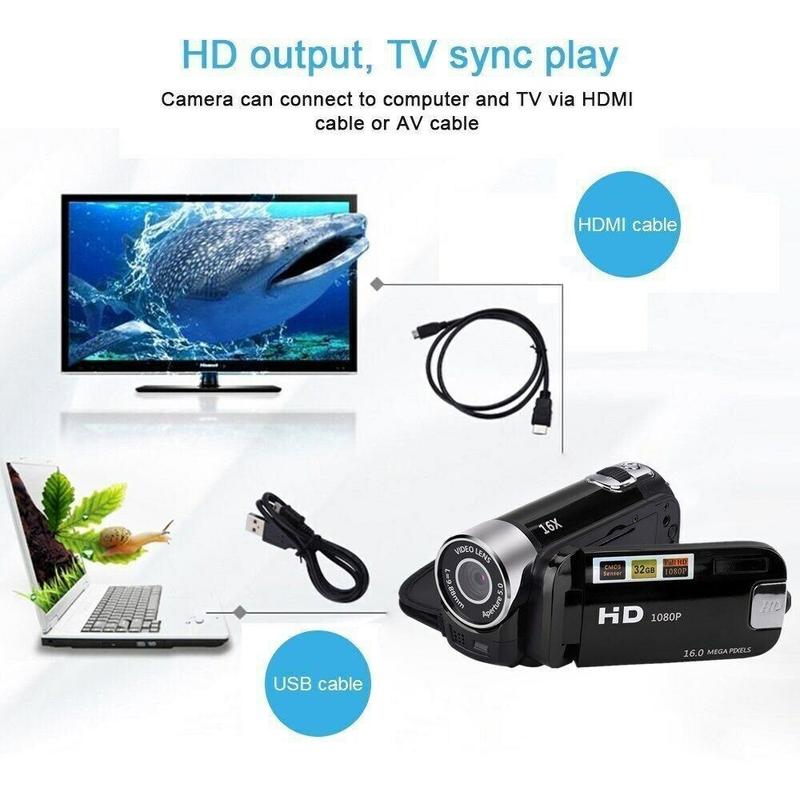 1080p HD video recorder Digital camera TFT LCD 24mp 16x zoom DV AV night vision