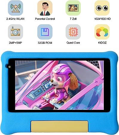 Aeezo Optional 10-inch 7-inch Tablet, 2GB+32GB Android 12 with Case, WiFi, Bluetooth,  Dual Camera, Eye Protection, Games, Google Services Learning Tablet Pink Blue