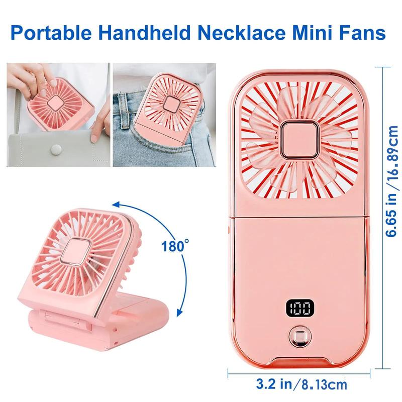 Portable Mini Fan with Phone Holder, USB Rechargeable Digital Display Fan with Power Bank Function, Foldable Personal Handheld Fan for Travel Outdoor Driving Office