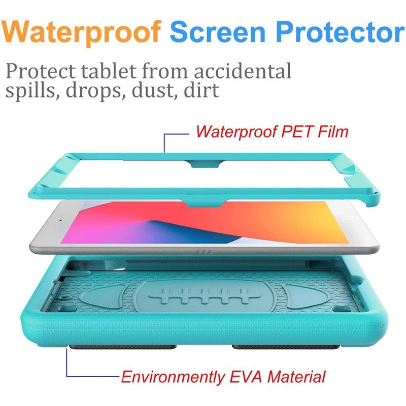 Case for iPad 10.2 2021 2020 2019 - iPad 9th 8th 7th Generation Case for , with Built-in Screen Protector, Shockproof Handle Stand  Case for iPad 10.2