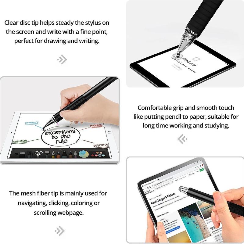 2 in 1 Stylus Pen, High Precision & Sensitivity Stylus Pen, Tablet & Computer Accessories Compatible with iPhone iPad Android Tablets