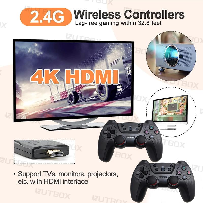 20000+ Games Wireless Retro Game 4K HDMl Output Retro Video GameConsole - Plug and Play Video Games.Retro Game Stick 4K Game StickBuilt in 64G Cards