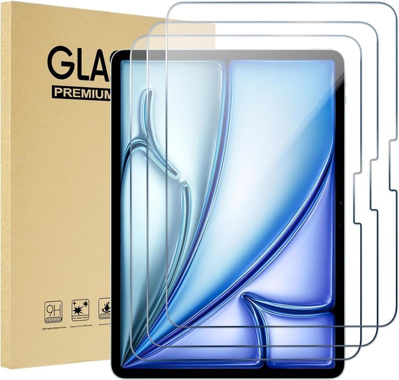 Screen Protector for iPad Pro 13 Inch(M4)  iPad Air 13 Inch(M2) 2024 Tempered Glass Screen Saver Protective Film Guard -3 Pack