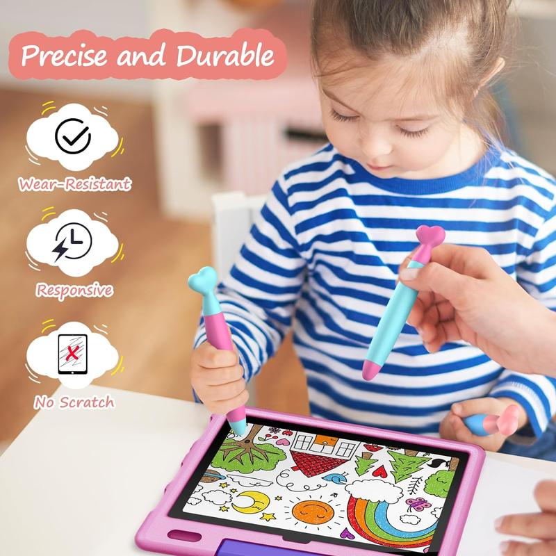 Kids Stylus Pens for Fire HD Kids Tablet, 3 Pack Stylus for Kids with Durable Rubber Tips, Compatible with Fire Tablet, Fire Max Tablet, iPad, iPhone, Android Tablets, All Tablets and Phones
