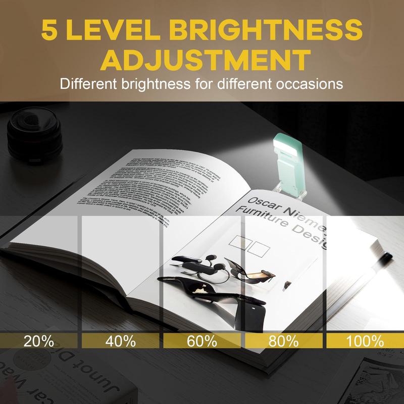 Summer USB Rechargeable Book Light, Clip-on LED Reading Light, Reading Lamp, LED Lights, Flexible Adjustable Angle Night Light