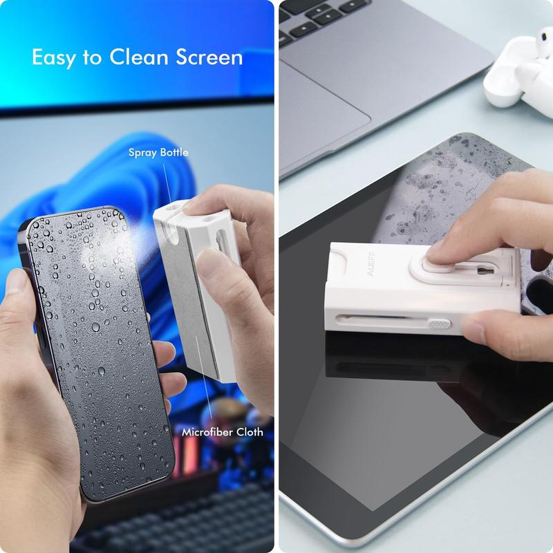 8-in-1 Electronic Cleaning Kit for Keyboard, Laptop, AirPods, and Camera - Includes Flannel Cloth & Portable Tools