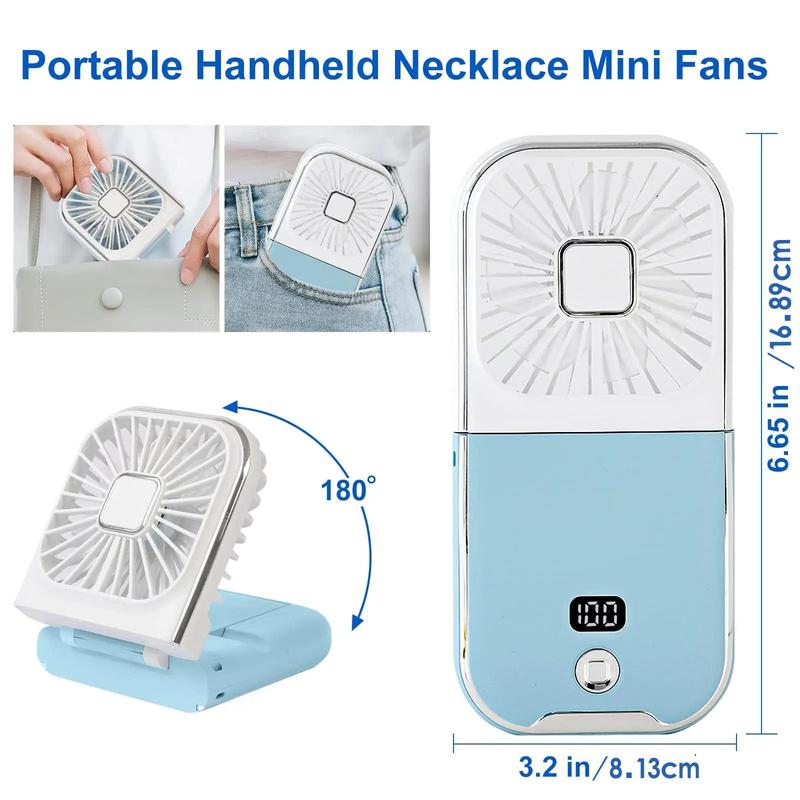 Portable Mini Fan with Phone Holder, USB Rechargeable Digital Display Fan with Power Bank Function, Foldable Personal Handheld Fan for Travel Outdoor Driving Office