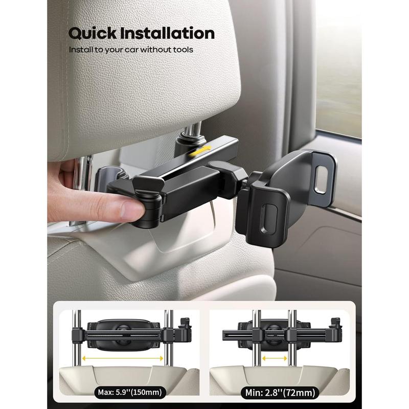 Car Headrest Tablet Holder - [3 in 1 Extension Arm] Adjustable Tablet Car Mount for Back Seat, for 4.7-11