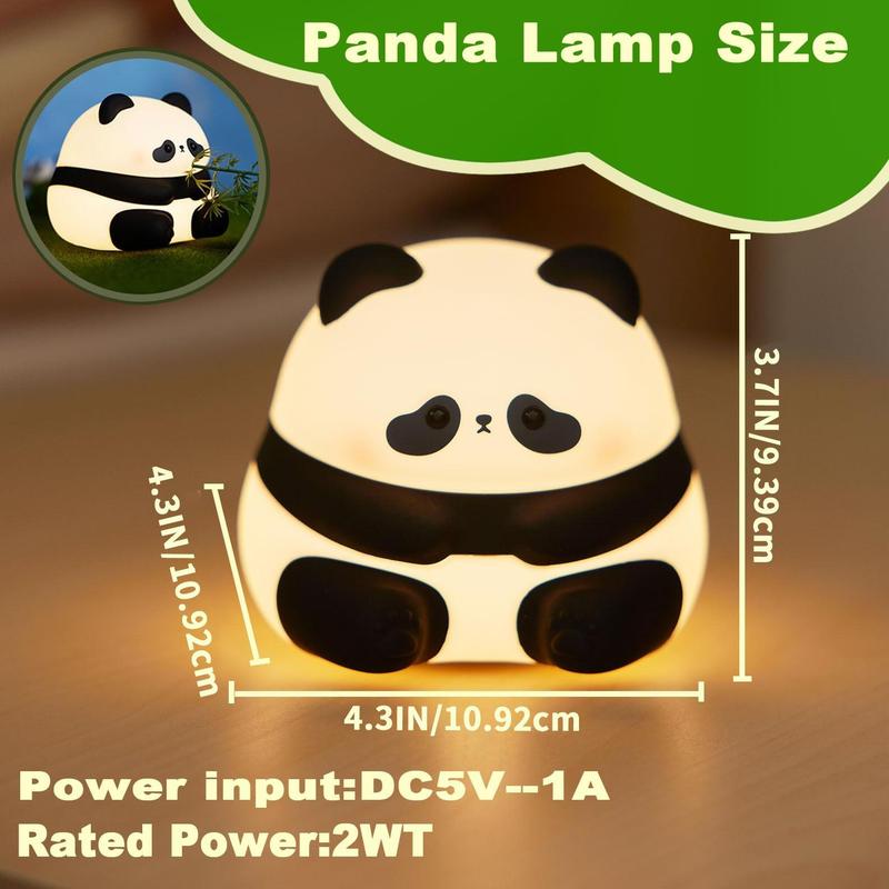 Cute Panda Design Night Light, USB Rechargeable LED Night Light, Soft Silicone Night Lamp For Bedroom Nursery Bedside Home Decor