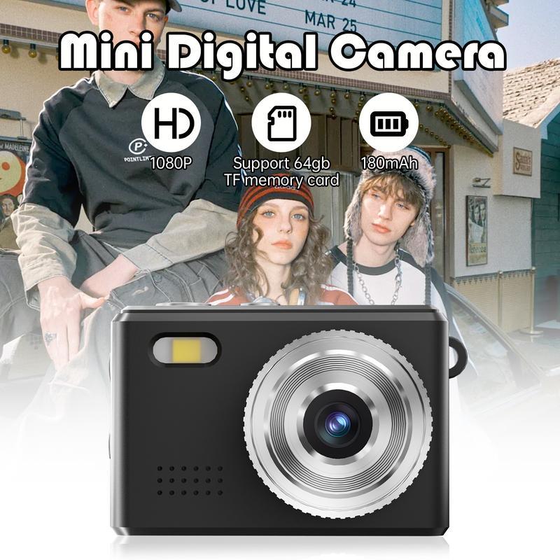 Mini Camera Keychain,1080P Retro Digital Camera Video Recorder with LED Flash, Portable Travel Thumb Camera for Vlogging Life Record