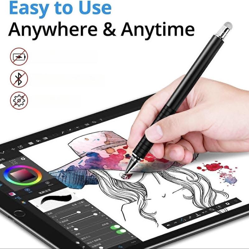 2 in 1 Stylus Pen, High Precision & Sensitivity Stylus Pen, Tablet & Computer Accessories Compatible with iPhone iPad Android Tablets