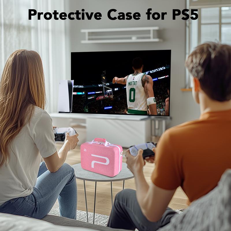 A PS5 tote bag, PS5 travel case, protective travel bag compatible with PS5 disc digital edition console, controller, headphones, game disc and other accessories (black), protect your loved ones, a good Christmas gift for friends, boyfriends