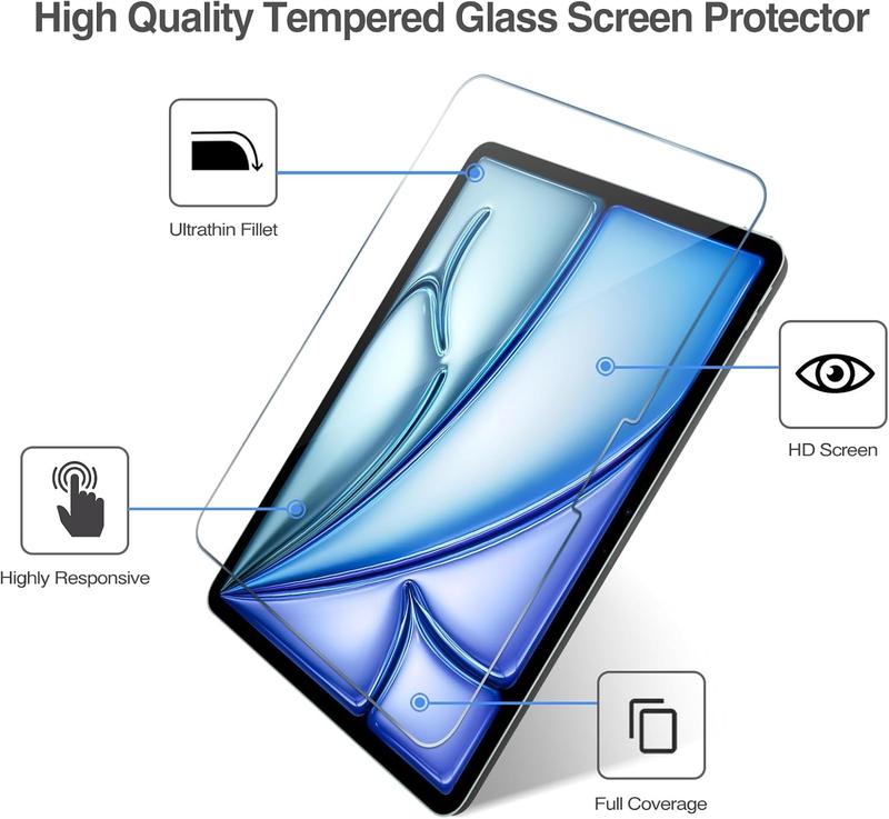 Screen Protector for iPad Pro 13 Inch(M4)  iPad Air 13 Inch(M2) 2024 Tempered Glass Screen Saver Protective Film Guard -3 Pack