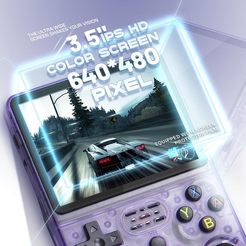 Retro Mini R36s Portable Handheld Game Console | Supports 15,000+ Games | Newest Updated OS | Open Source R36S with 3.5-Inch IPS Screen, Linux System, Portable Gaming and Entertainment Device, Includes 64GB TF Card (64GB)