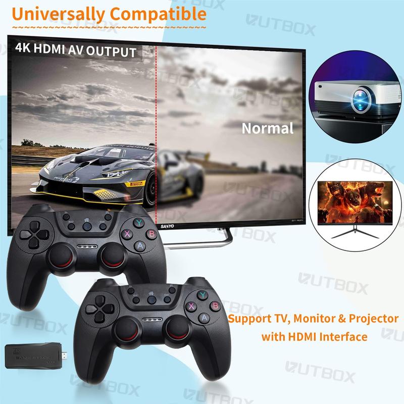 20000+ Games Wireless Retro Game 4K HDMl Output Retro Video GameConsole - Plug and Play Video Games.Retro Game Stick 4K Game StickBuilt in 64G Cards